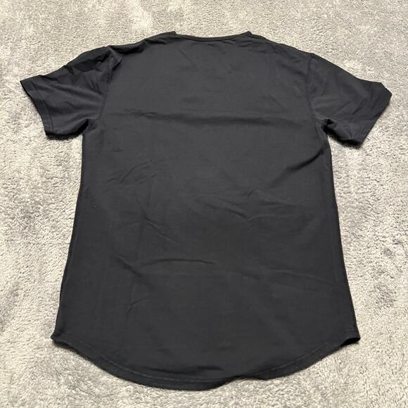 BYLT Shirt Mens Large Black Drop Cut Crewneck Curved Hem Performance Gym - Picture 3 of 7